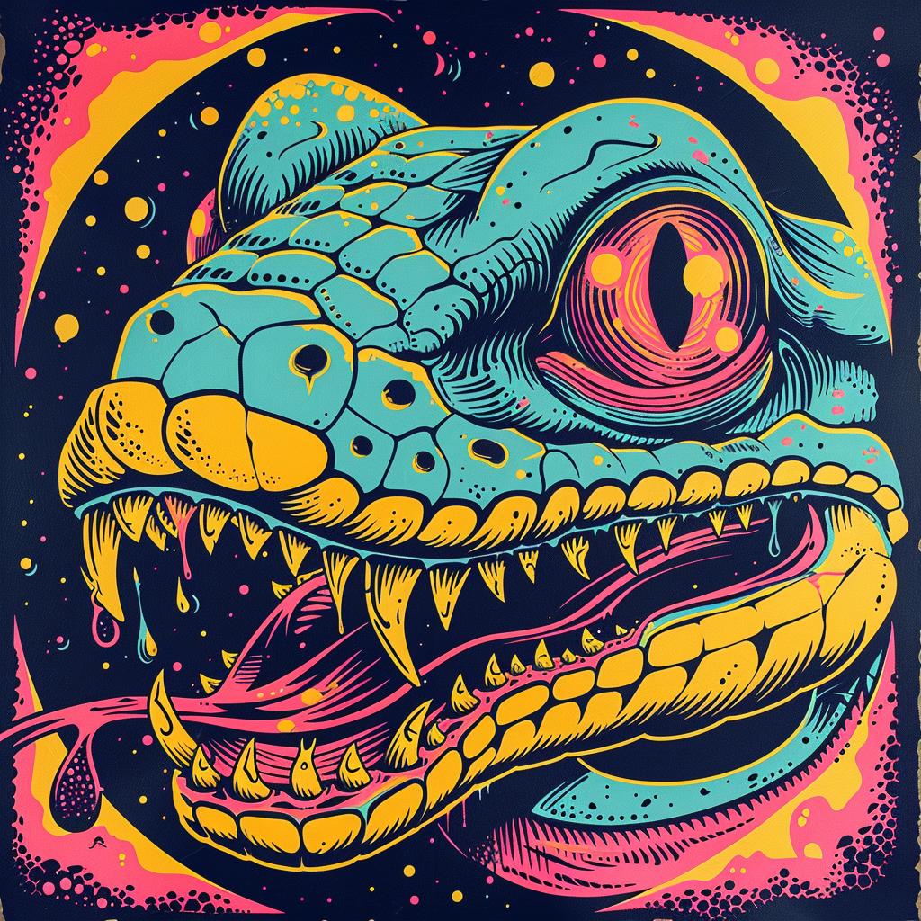 poster  lizard  colorful  face  spiritual  occult  LISA  FRANK  dark  art 927149