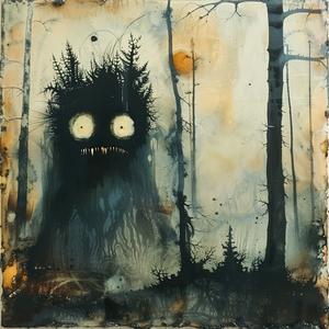 minimalist  risography  monster  woods  encaustic  black  paint  abstract  creepy  artwork 1062401