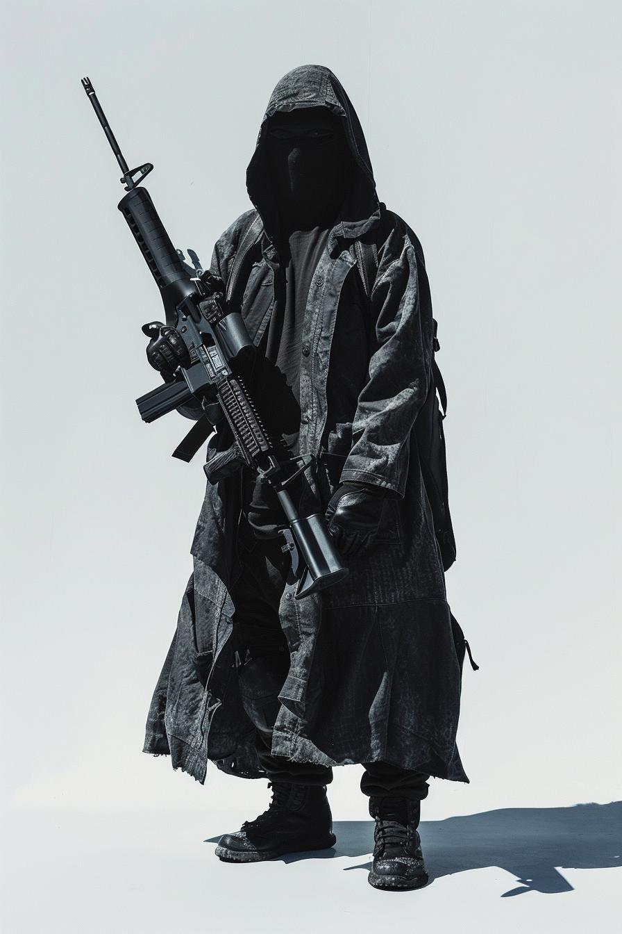 silhouette  hooded  man  rifle  highcontrast  portrait  gun  shadow  action  figure 953900