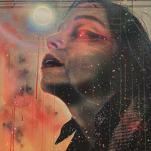 woman  red  face  moon  painting  chromolithography  glitter  mystical  striking  artistic 1039268