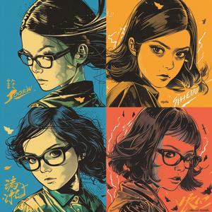 manga  quadriptych  dynamic  female  characters  colorful  action  emotion  passion  peace 1075269