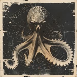 octopus  skull  chemigram  black  white  painting  abstract  surreal  art  unique 1061295