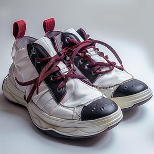 sneakers  pair  white  red  laces  studio  photography  low  top  style 1038085