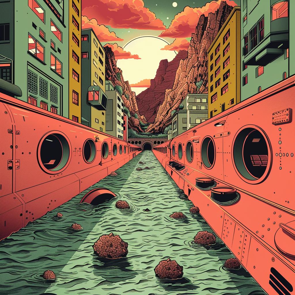 retrofuturism  video  game  city  river  graphic  beautiful  colorful  thoughtful  details 944431