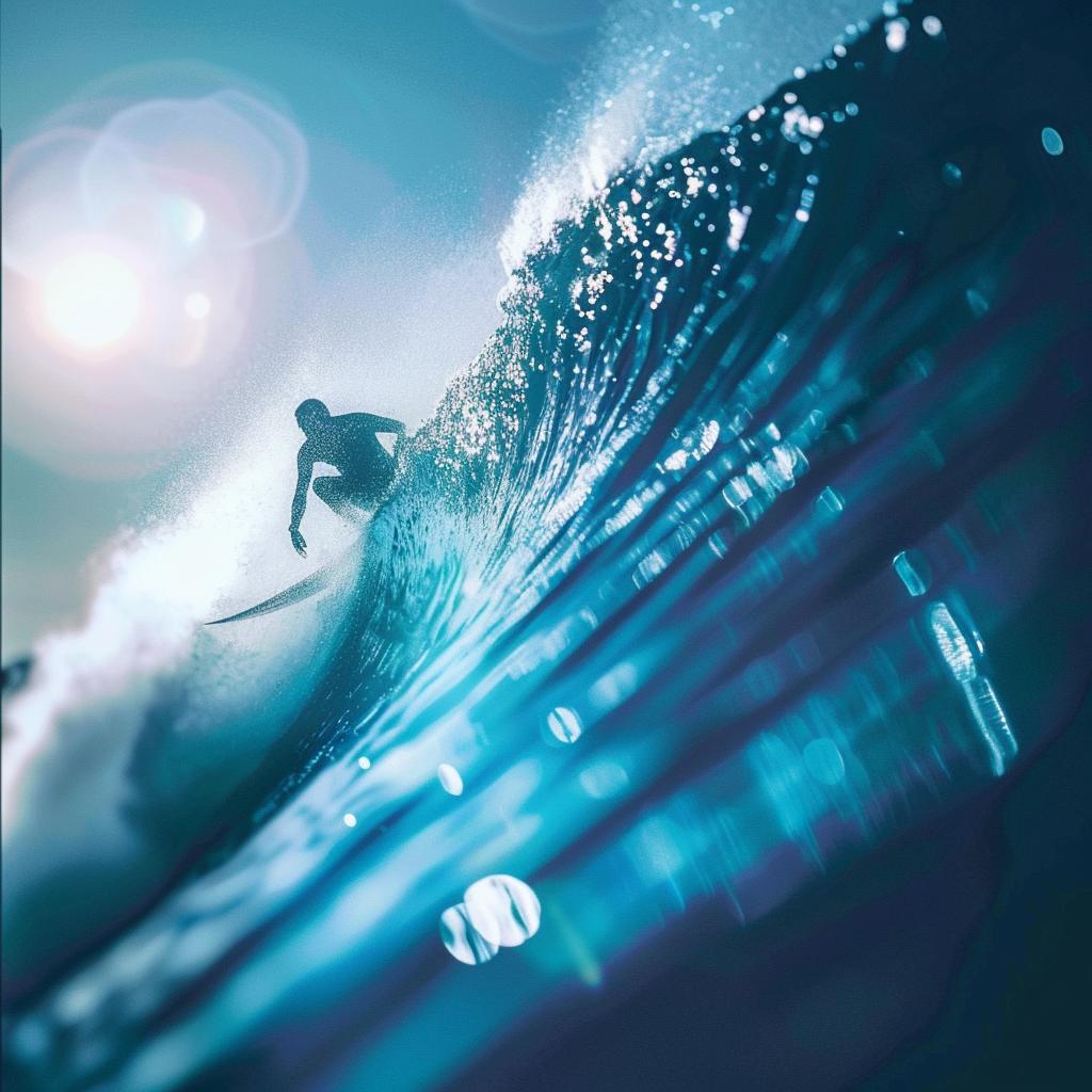 surfer  wave  ocean  photography  light  blue  red  realistic  art  Tilt-shift 1033737
