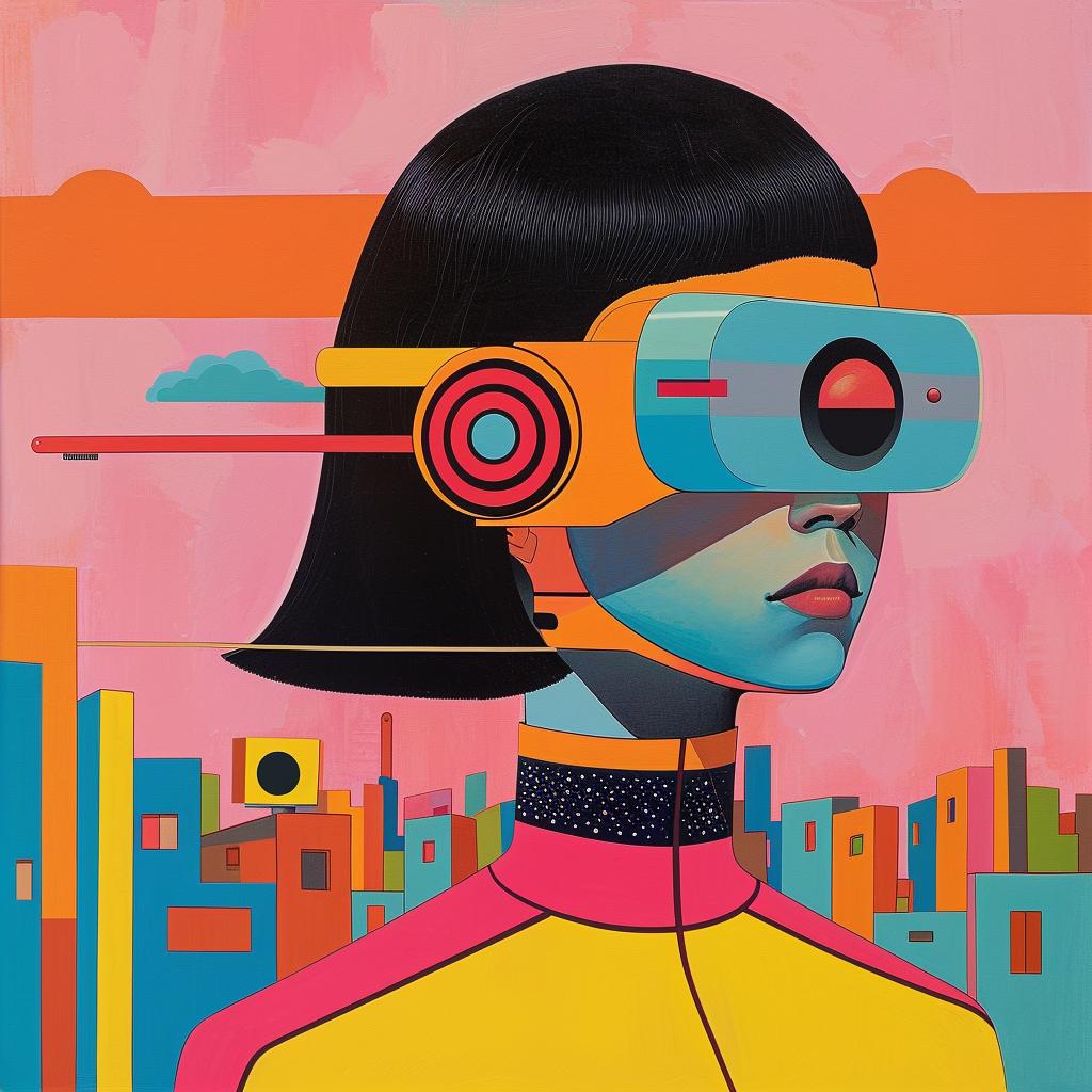 surreal  album  cover  woman  goggles  virtual  reality  creative  futuristic  art 1019314