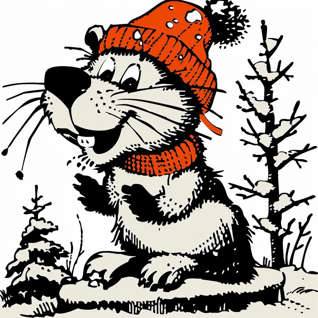 beaver  cartoon  scarf  knit  animal  cute  whimsical  cap  illustration  white 942315