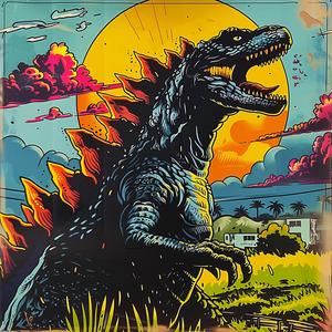 godzilla  poster  art  by  person  illustration  monster  design  creative  unique 1037412