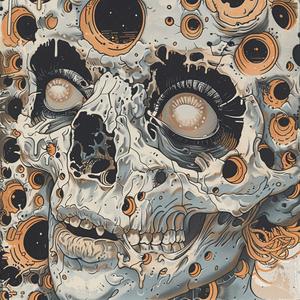 surreal  skull  eyes  holes  symbolist  hyper-realistic  risograph  album  cover  artwork 1079178