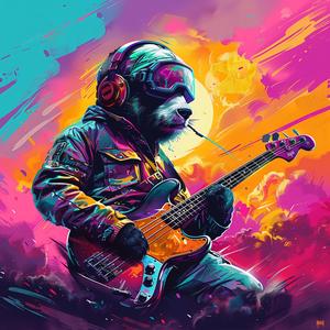 panda  guitar  painting  bear  art  futuristic  colorful  whimsical  musical  illustration 1039461