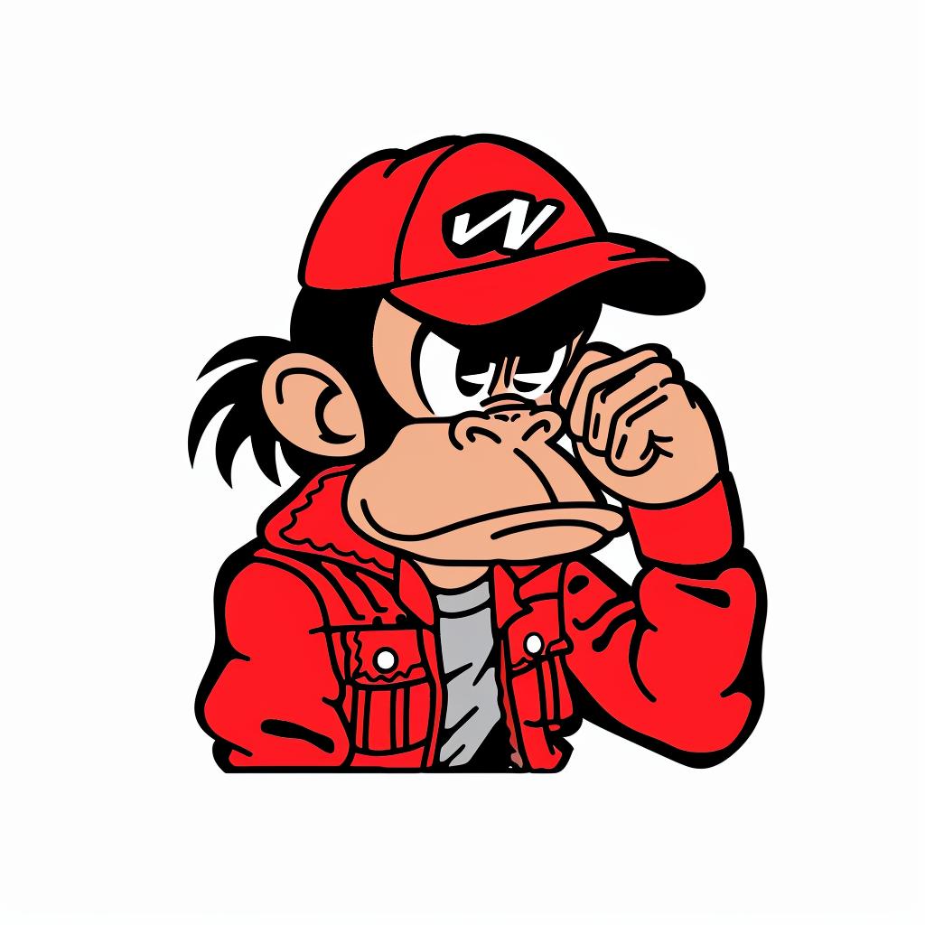 monkey  person  baseball  cap  red  aggressive  humorous  cartoon  simple  street 958889