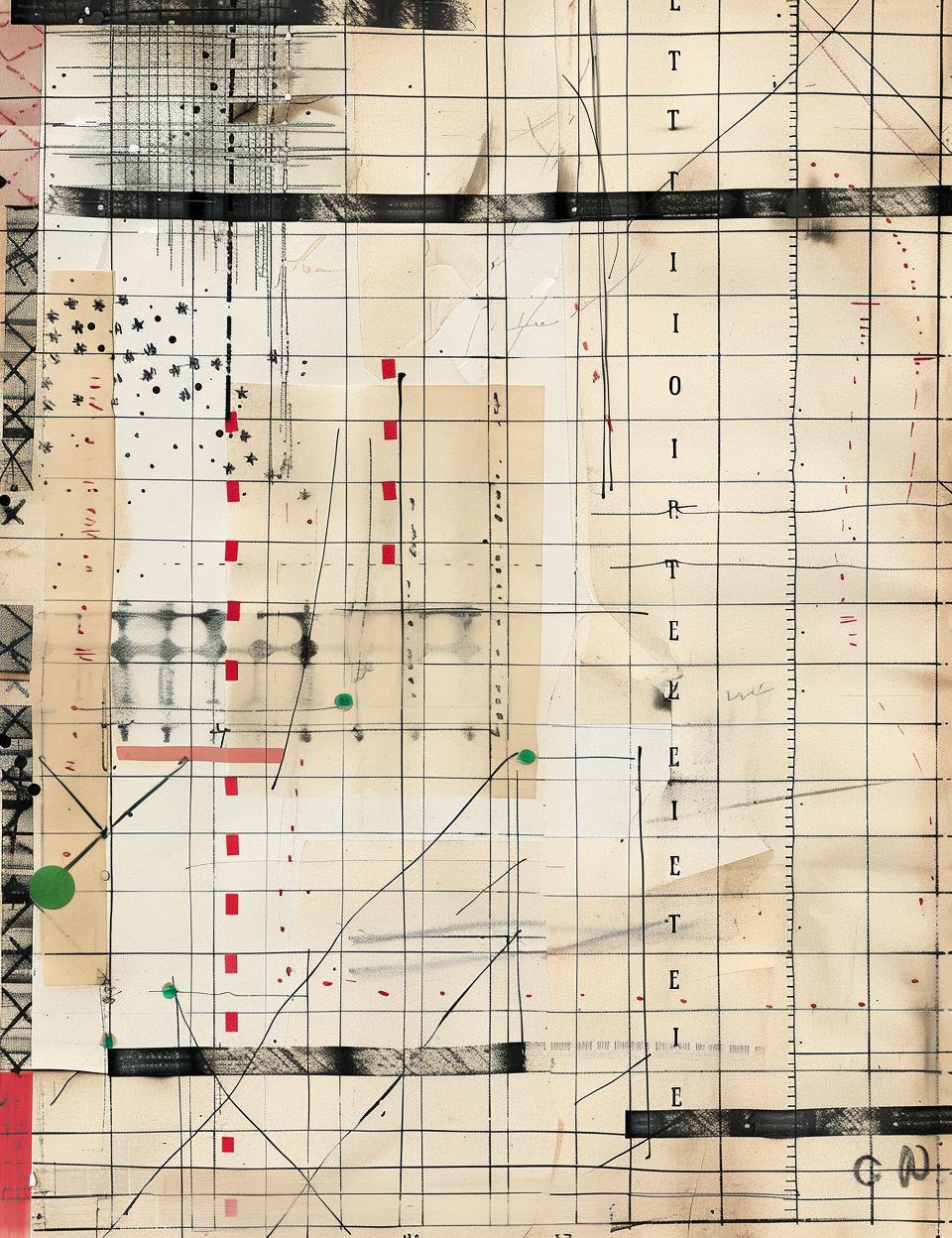 drawing  grid  red  green  lines  minimal  patchwork  tape  ledger  art 962013