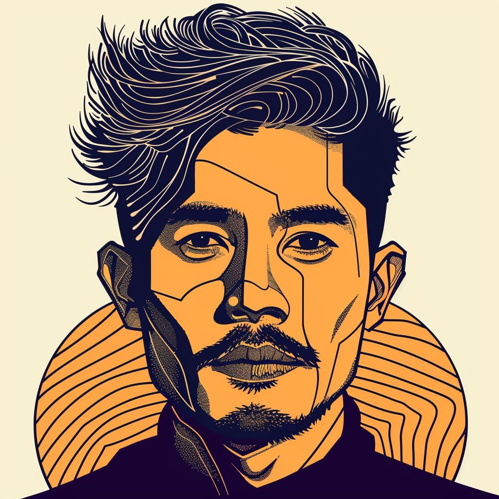 pop  art  asian-american  man  digital  white  background  beard  hair  style 937268