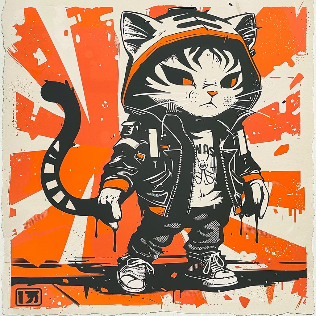 kawaii  cat  streetwear  jacket  hat  hood  playful  colorful  whimsical  dynamic 938694