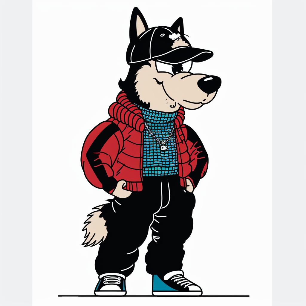 aggressive  wolf  cartoon  streetwise  minimal  cap  red  silver  culture  urban 958868