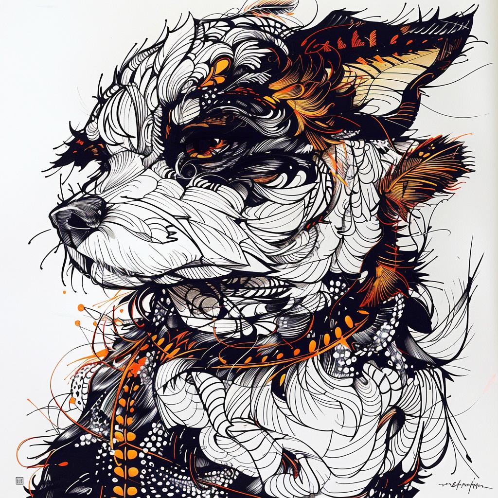 mythical  creature  hybrid  dogs  feathers  flowers  fantastical  unique  canines  drawing 952767