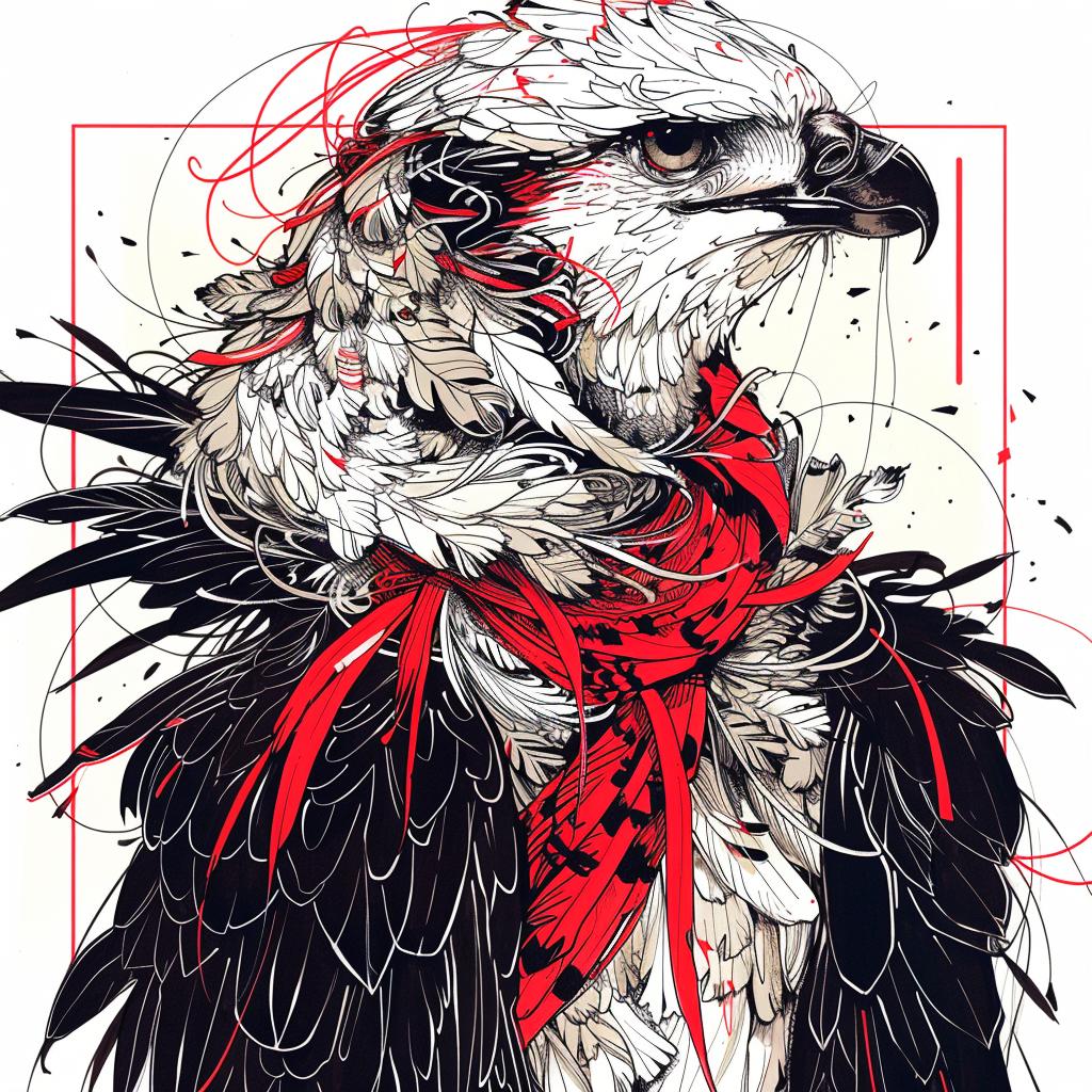 drawing  eagle  red  mythical  creature  birds  fantasy  unique  vibrant  nature 952528