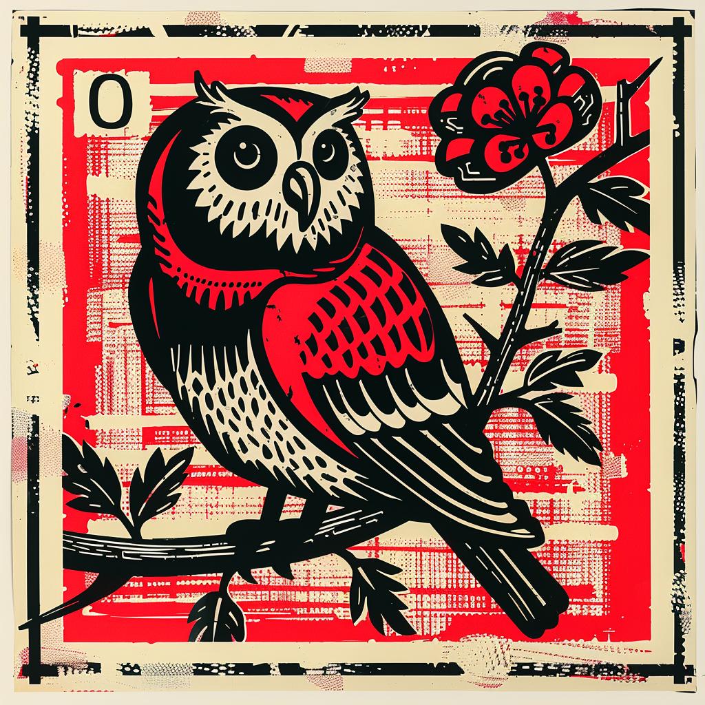 owl  moonlight  album  cover  minimal  symmetrical  artnouveau  bold  thick  lines 941443