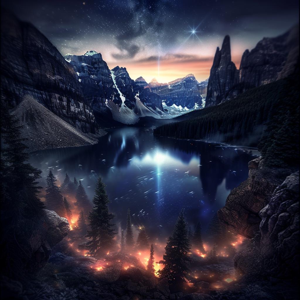 mountains  lake  sunset  night  sky  flora  fauna  forest  landscape  natural 1026263