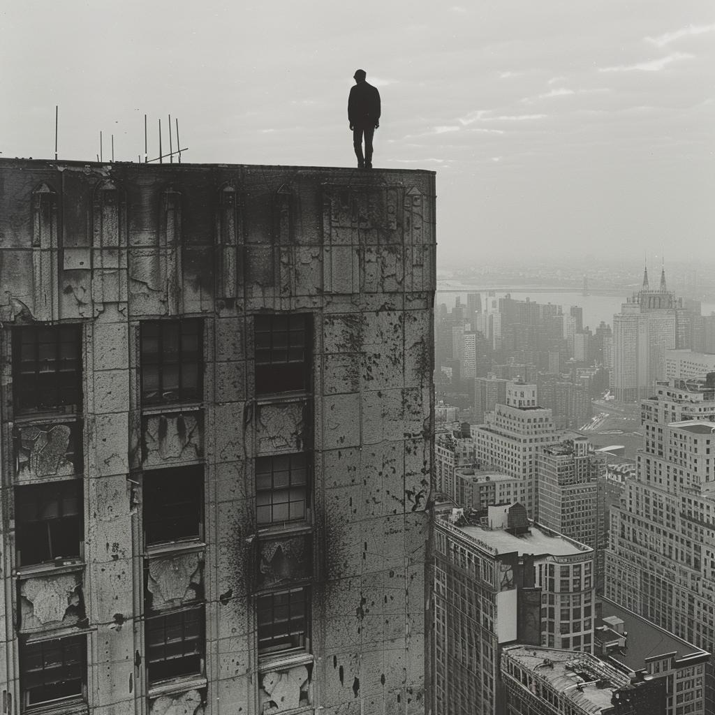 surreal  collage  NYC  building  man  urban  highcontrast  raw  edge  view 970006