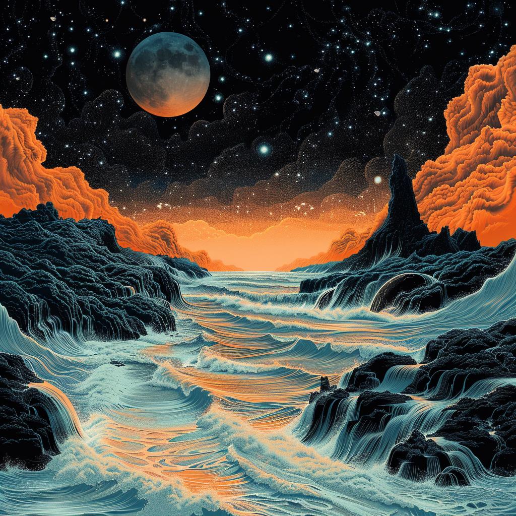 Tycho  album  flowerpunk  Ralph  McQuarrie  teal  orange  sunrise  galaxy  pulsar 941868