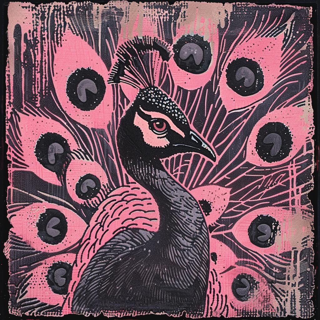 neopop  surreal  peacock  Ukiyo-e  chaos  symbolist  colorful  feathers  creative  bold 916744