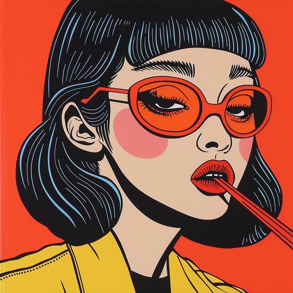 Horror  Novel  Minimalism  Graphic  Design  Pop  Art  Painting  Woman  Sunglasses 1021111