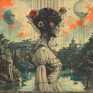 woman  flowers  painting  chromolithography  portrait  nature  art  beauty  colorful  expression 1040263