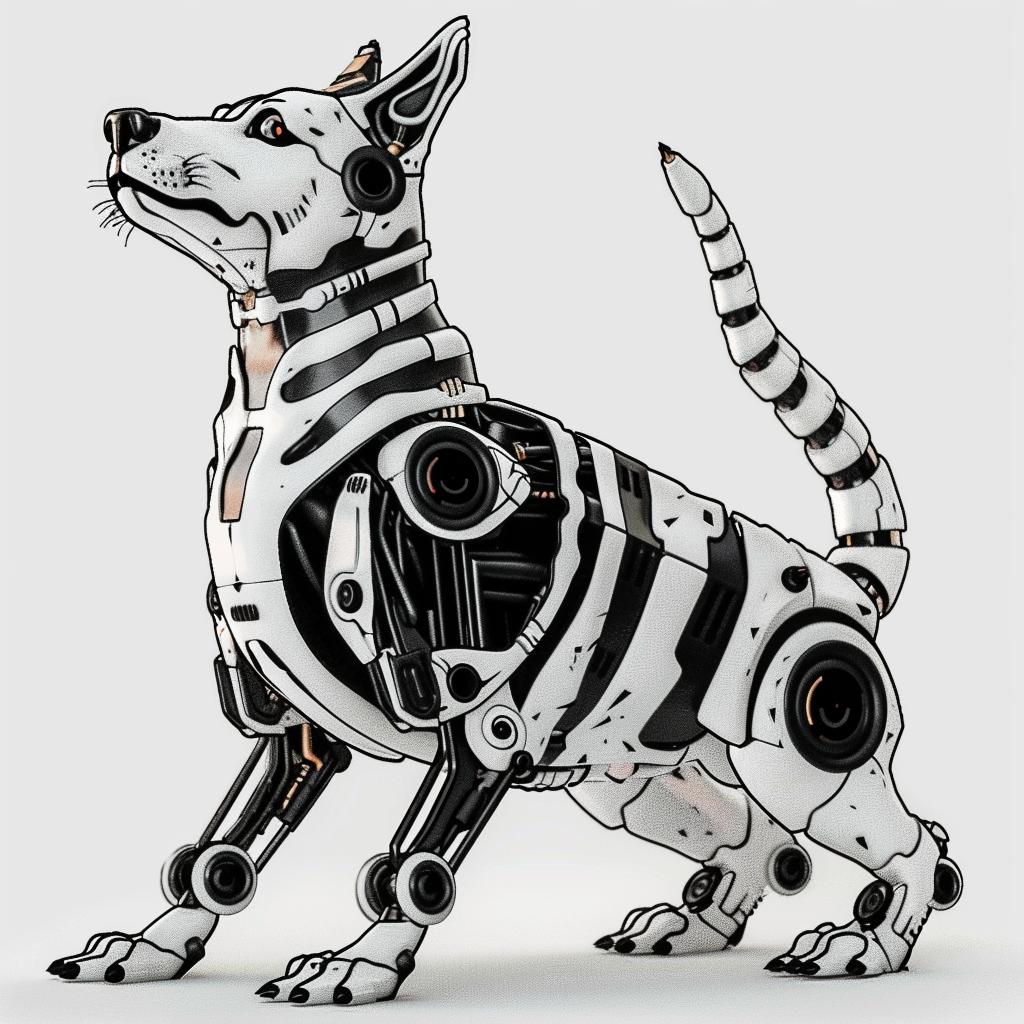 robot  dog  standing  legs  mechanical  playful  illustration  modern  art  design 943855