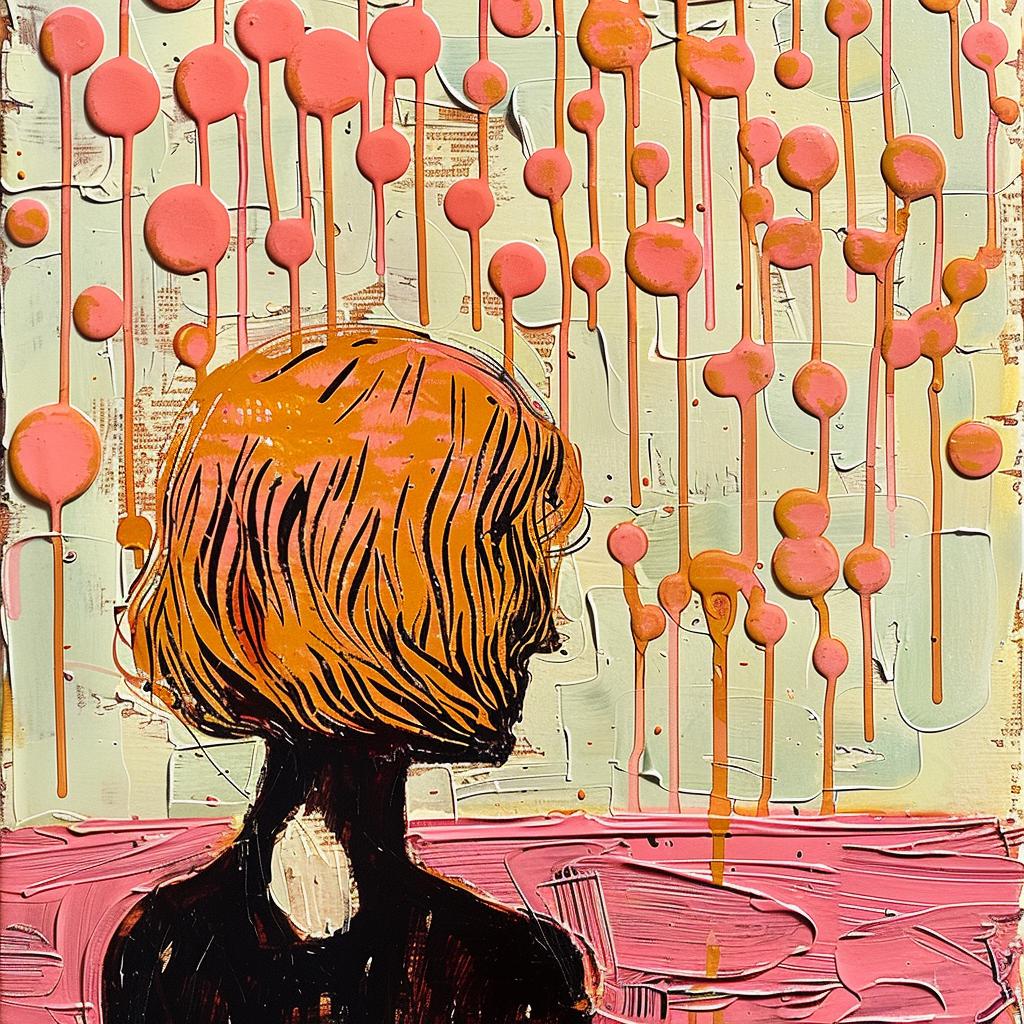encaustic  paint  woman  pink  background  colorful  abstract  artistic  dots  vibrant 951178