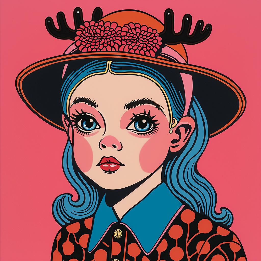 girl  painting  blue  hair  hat  Mark  Ryden  album  cover  whimsical 1024957