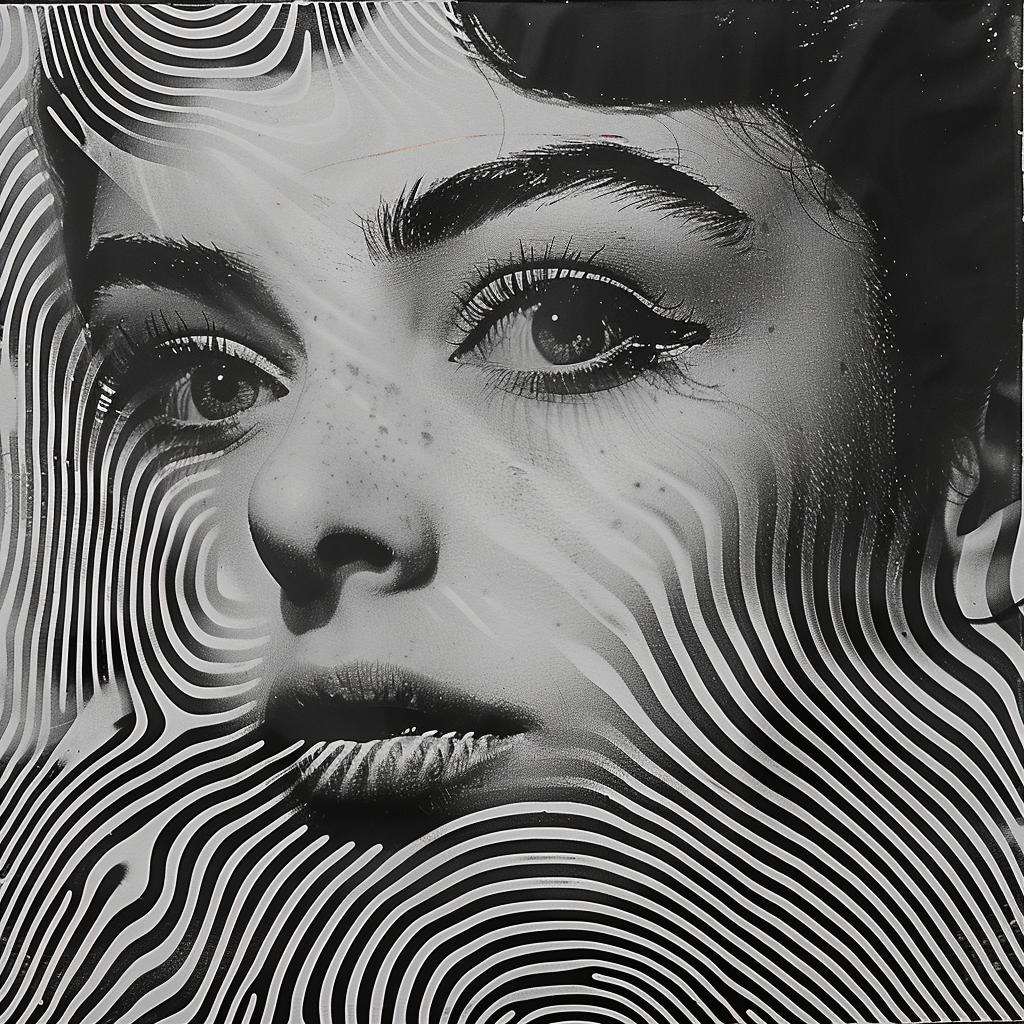 غلاف ألبوم سريالي، طباعة شاشة فائقة الواقعية، ألكسندر جيرارد، نمط صورة بالأبيض والأسود 960483