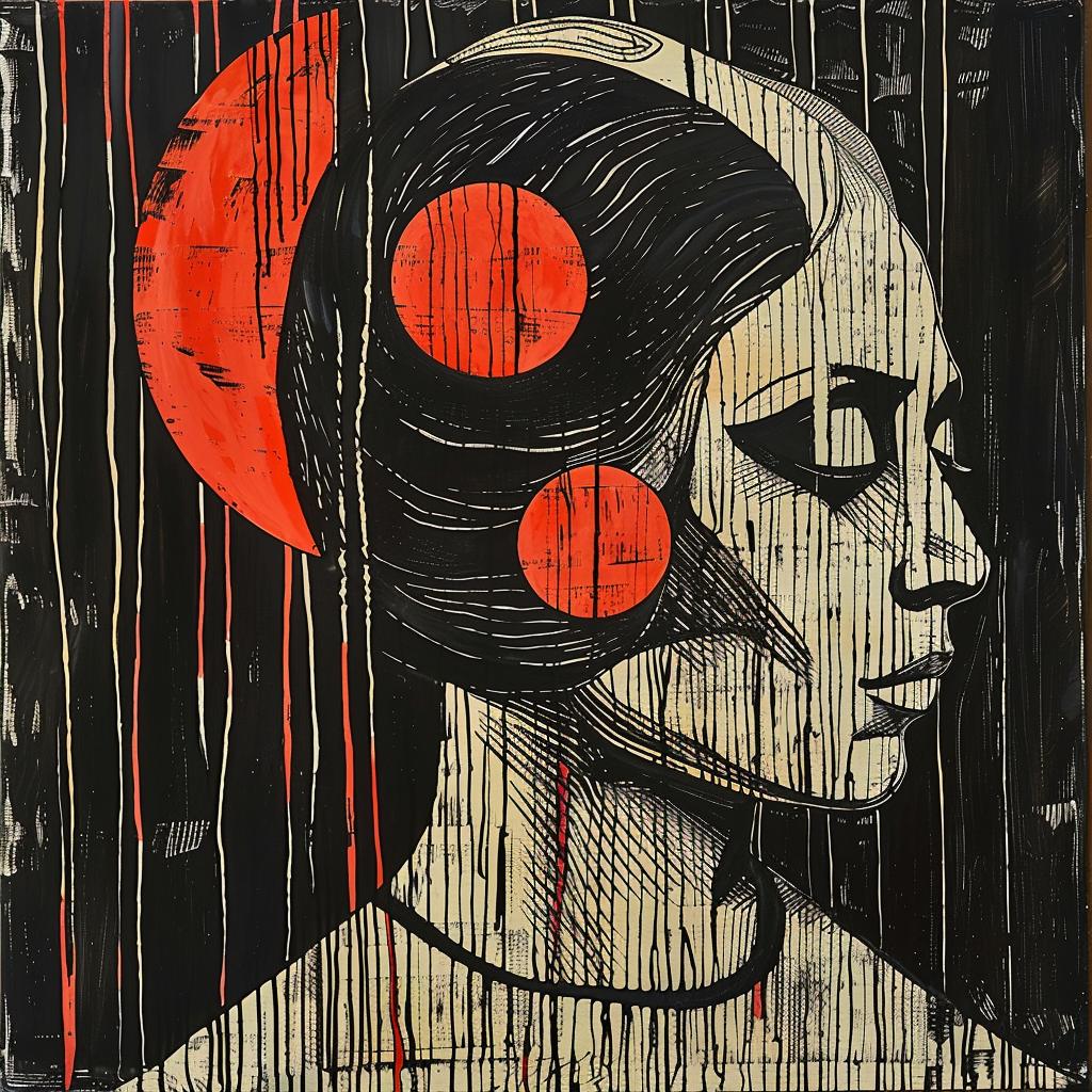 female  dots  red  portrait  abstract  creative  artistic  emotion  modern  colorful 928195