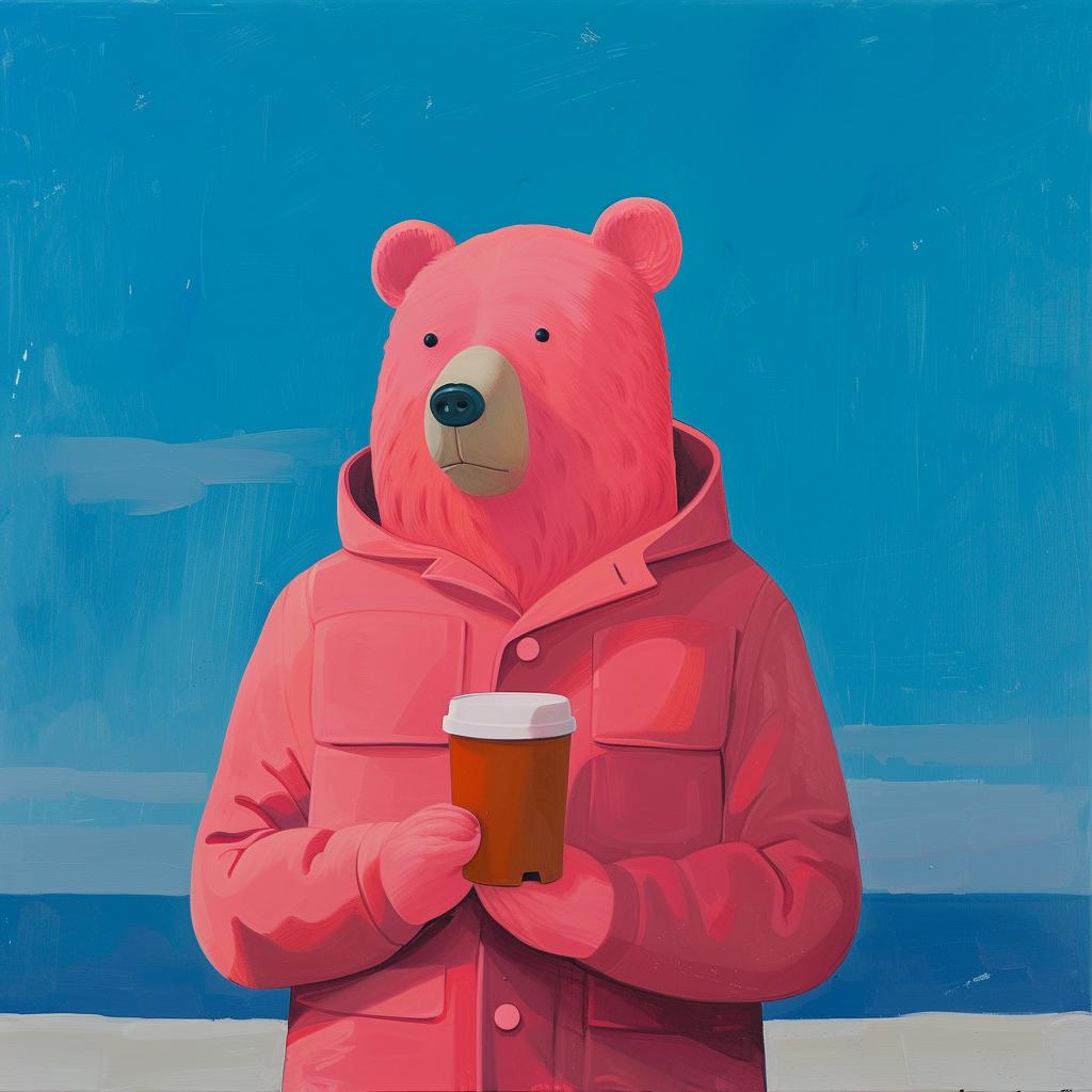 surreal  album  cover  bear  chubby  painting  coffee  art  whimsical  joyful 978401