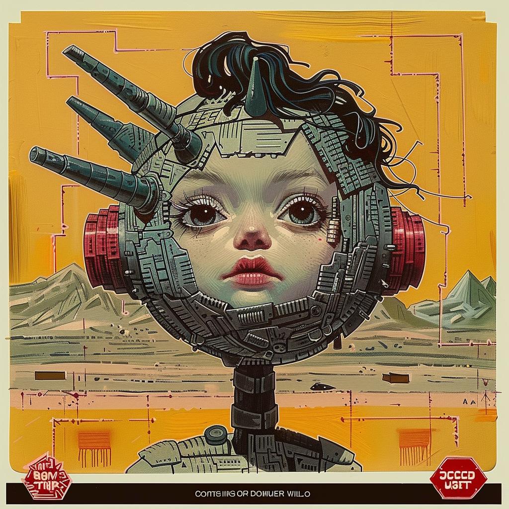 poster  robot  woman  face  design  digital  illustration  surreal  artwork  concept 947739