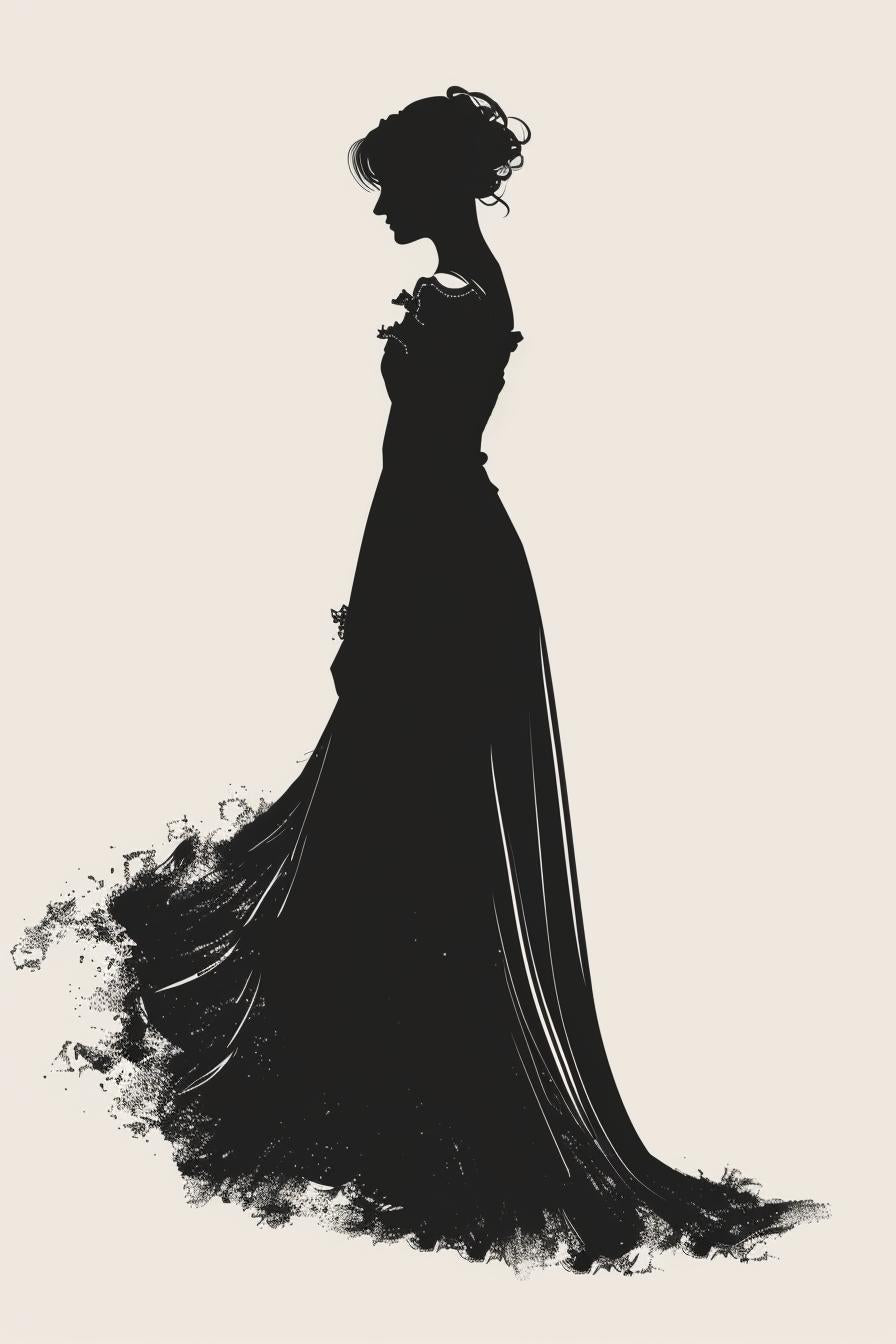 silhouette  woman  dress  vector  minimal  white  background  elegant  design  graphic 954703