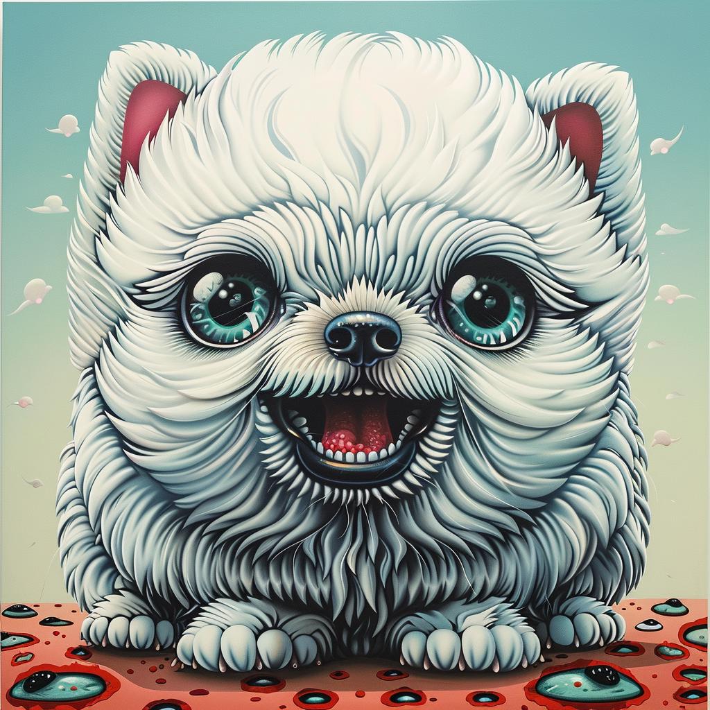 pomeranian  dog  kawaii  white  big  eyes  painting  cute  adorable  fluffy 1033859