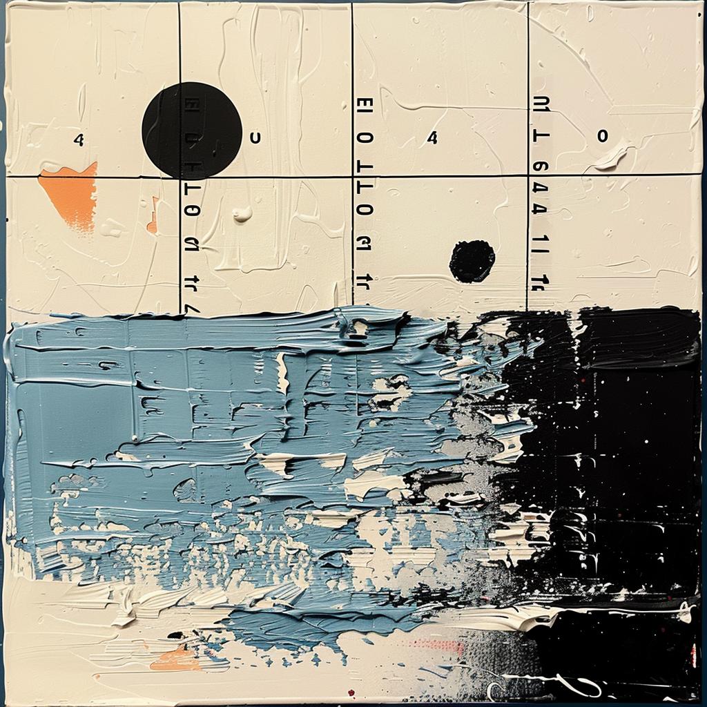 abstract  squares  composition  blue  black  white  geometric  1980s  palette  knife 962328