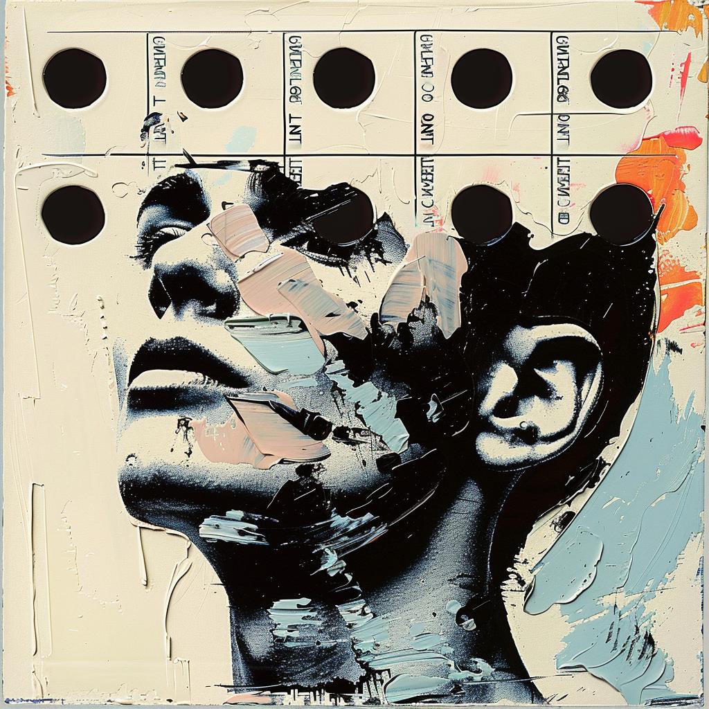 album  cover  painting  woman  dots  face  colorful  punk  art  impasto 963410