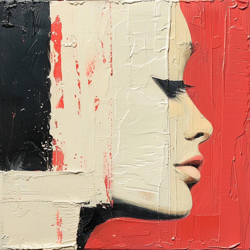 woman  face  red  black  palette  knife  impasto  imperfect  abstract  art 963794