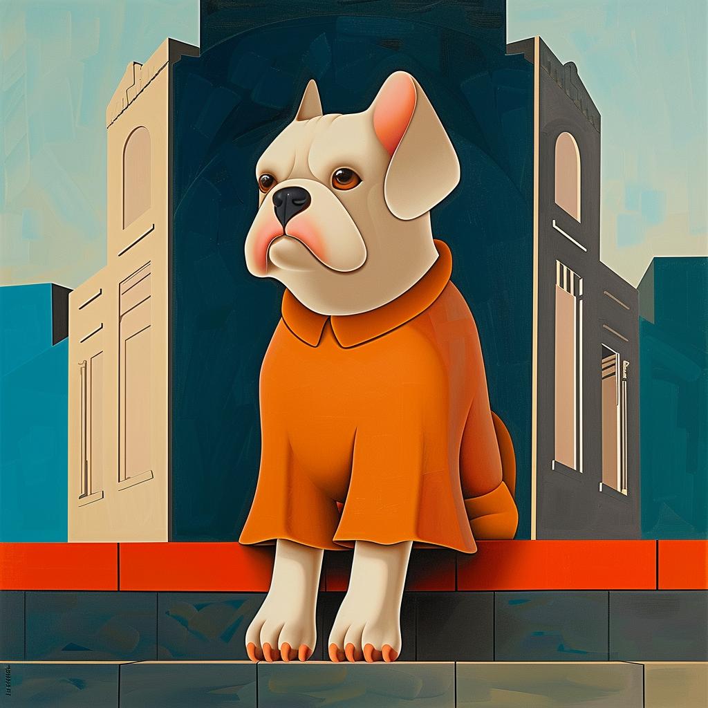 painting  dog  orange  shirt  humor  colorful  stylized  saulbass  art  canine 966217