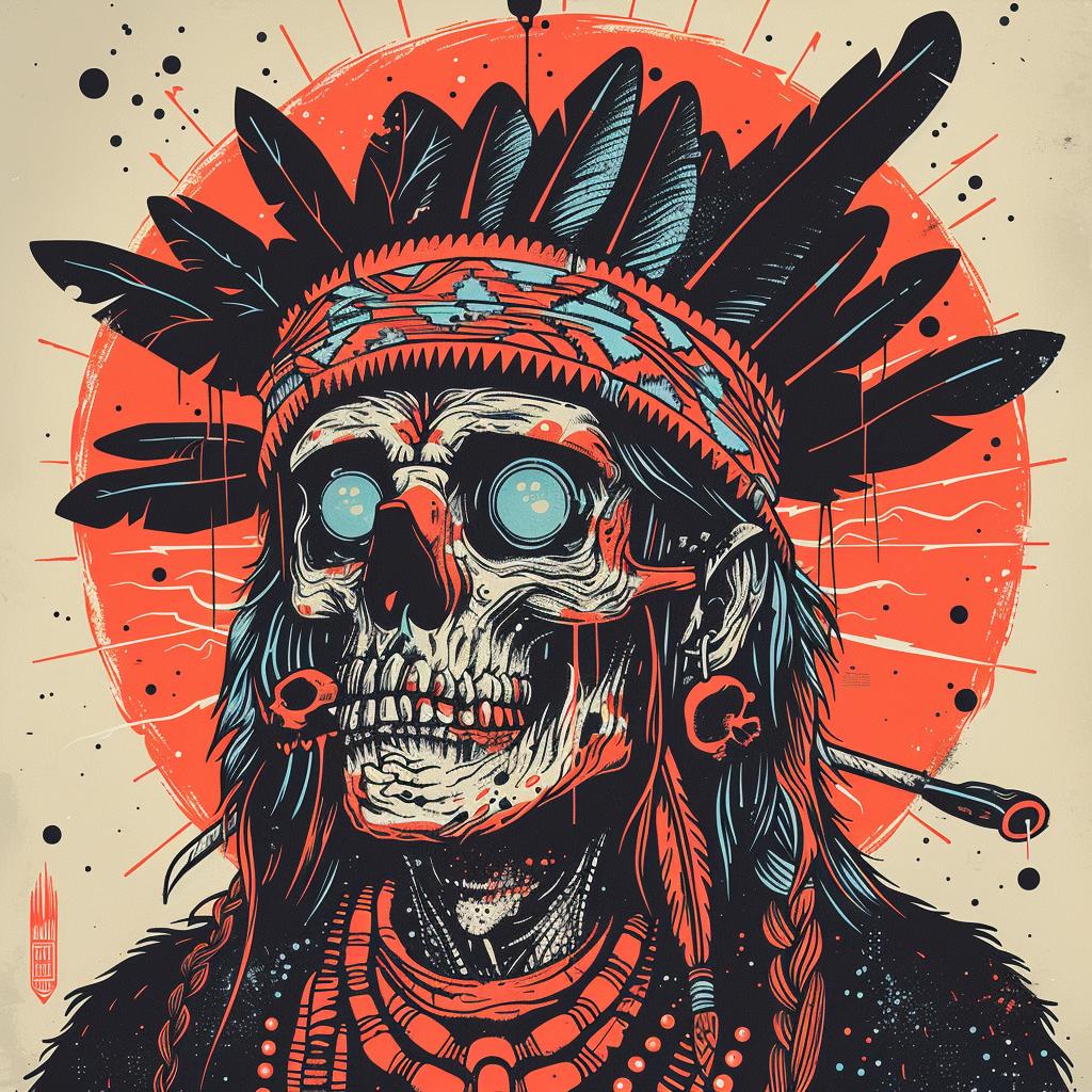 skull  feather  headdress  navajo  occult  dark  terror  spiritual  naturalistic  art 925807