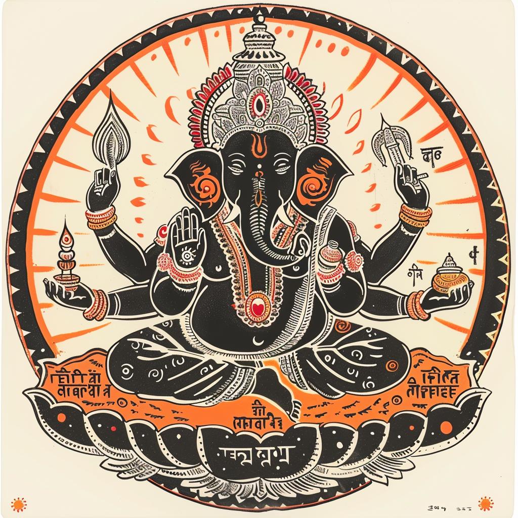 Ganesha  Hindu  elephant  black  orange  background  graphic  symbolic  art  profound 935438