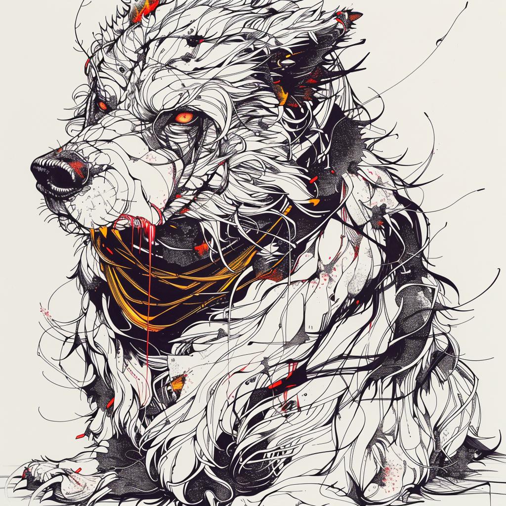 dog  scarf  mythical  creature  blend  fantasy  unique  drawing  art  whimsical 952453