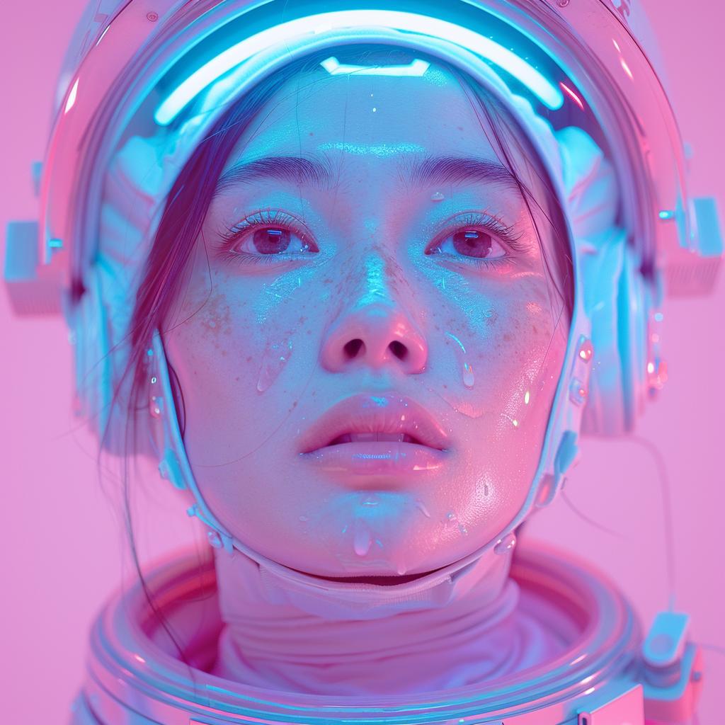 lighting  pink  blue  female  astronaut  sharp  surreal  glow  volumetric  photo 1030931