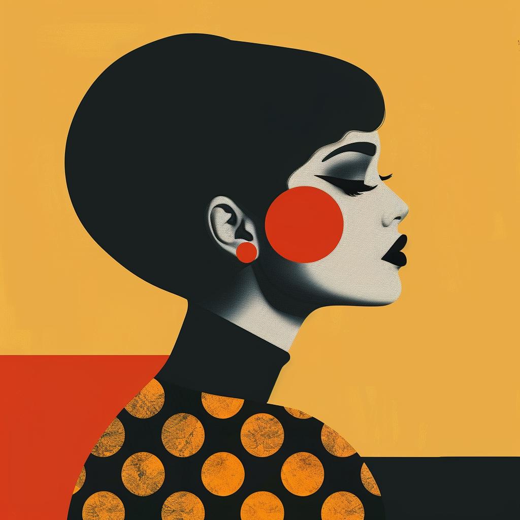 abstract  portrait  woman  polka  dots  minimalist  elegance  geometric  patterns  colorful 929580