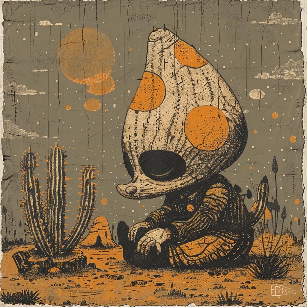 drawing  mushroom  desert  cactus  dark  naturalistic  art  spiritual  terror  Thomas 926605