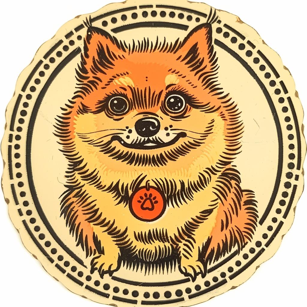 pomeranian  dog  sticker  orange  circle  cute  pet  animal  design  background 942884