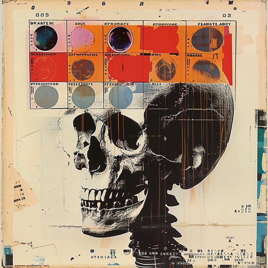 collage  skull  red  Rauschenberg  symbolism  abstract  dark  modern  vibrant  intricate 937405