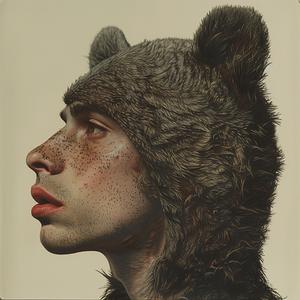 surreal  hybrid  bear  risograph  symbolist  hat  art  painting  eyes  man 1077410
